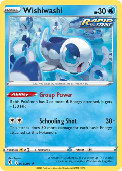 Wishiwashi Rare card from Evolving Skies