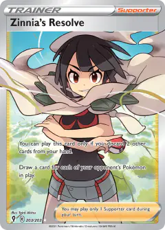 Zinnia's Resolve Rare Ultra card from Evolving Skies