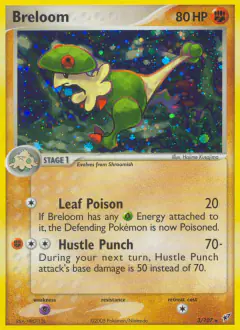 Breloom Rare Holo card from EX Deoxys