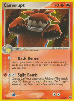Camerupt Rare Holo card from EX Deoxys