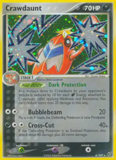 Crawdaunt Rare Holo card from EX Deoxys