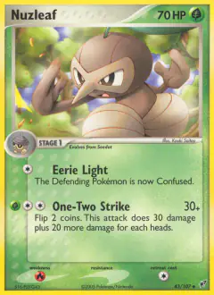 Nuzleaf Uncommon card from EX Deoxys