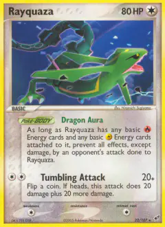 Rayquaza Rare card from EX Deoxys