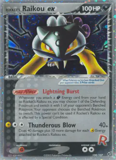 Rocket's Raikou ex Rare Secret card from EX Deoxys