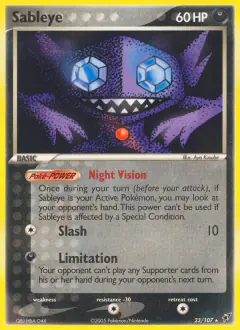Sableye Rare card from EX Deoxys