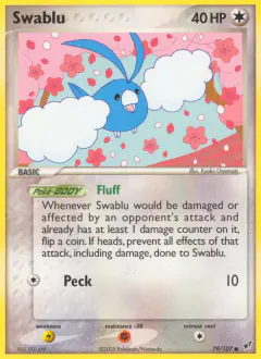 Swablu Common card from EX Deoxys