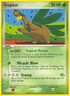 Tropius Rare card from EX Deoxys