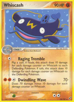 Whiscash Rare card from EX Deoxys