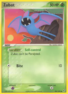 Zubat Common card from EX Deoxys