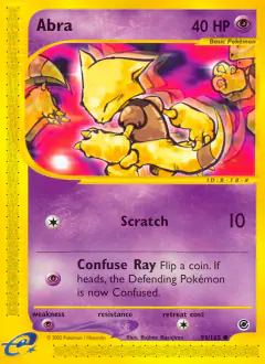 Abra Common card from Expedition Base Set