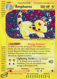 Ampharos Rare Holo card from Expedition Base Set