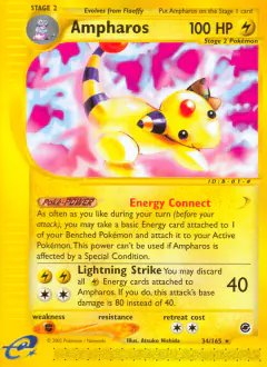 Ampharos Rare card from Expedition Base Set