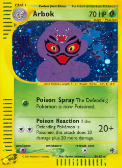 Arbok Rare Holo card from Expedition Base Set