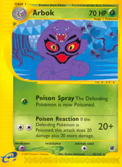 Arbok Rare card from Expedition Base Set