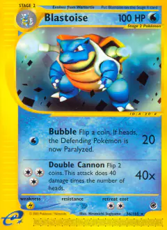 Blastoise Rare card from Expedition Base Set