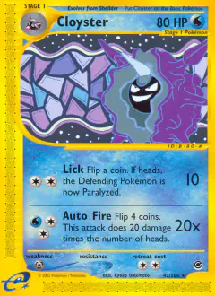 Cloyster Rare card from Expedition Base Set