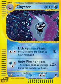 Cloyster Rare Holo card from Expedition Base Set