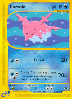 Corsola Common card from Expedition Base Set