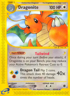 Dragonite Rare card from Expedition Base Set