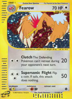 Fearow Rare Holo card from Expedition Base Set