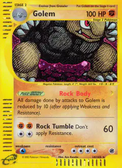 Golem Rare Holo card from Expedition Base Set