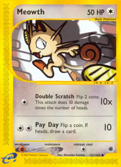 Meowth Common card from Expedition Base Set