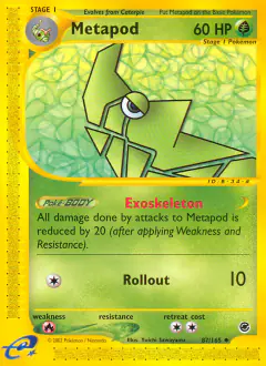 Metapod Uncommon card from Expedition Base Set