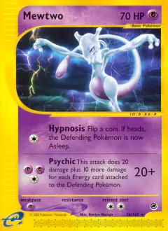 Mewtwo Rare card from Expedition Base Set