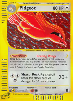 Pidgeot Rare Holo card from Expedition Base Set