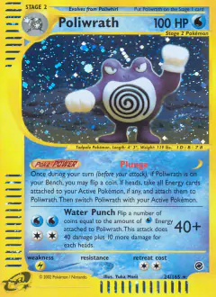 Poliwrath Rare Holo card from Expedition Base Set