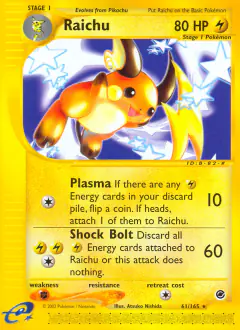Raichu Rare card from Expedition Base Set