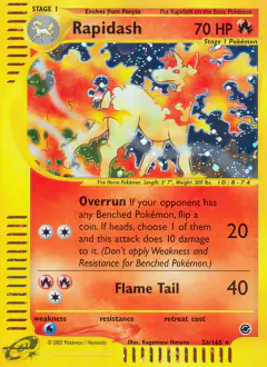 Rapidash Rare Holo card from Expedition Base Set