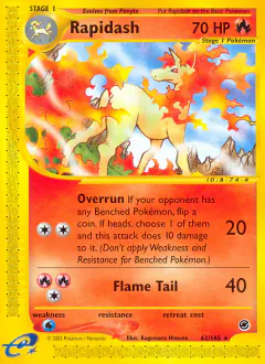Rapidash Rare card from Expedition Base Set