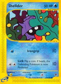 Shellder Common card from Expedition Base Set