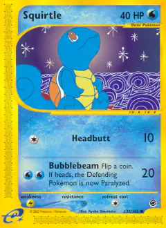 Squirtle Common card from Expedition Base Set