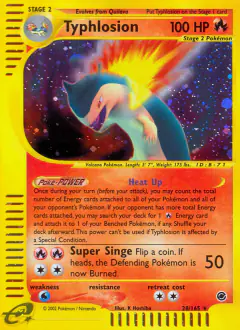 Typhlosion Rare Holo card from Expedition Base Set