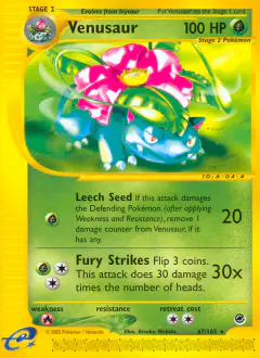 Venusaur Rare card from Expedition Base Set