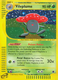 Vileplume Rare Holo card from Expedition Base Set