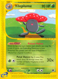 Vileplume Rare card from Expedition Base Set