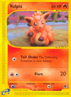 Vulpix Common card from Expedition Base Set