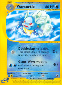 Wartortle Uncommon card from Expedition Base Set