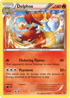 Delphox Rare Holo card from Fates Collide