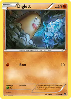 Diglett Common card from Fates Collide