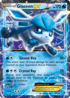 Glaceon-EX Rare Holo EX card from Fates Collide