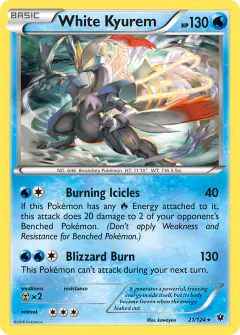 White Kyurem Rare Holo card from Fates Collide