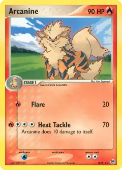 Arcanine Rare card from FireRed & LeafGreen