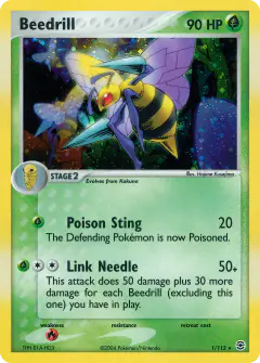 Beedrill Rare Holo card from FireRed & LeafGreen