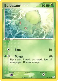 Bulbasaur Common card from FireRed & LeafGreen