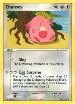 Chansey Rare card from FireRed & LeafGreen