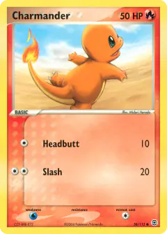 Charmander Common card from FireRed & LeafGreen